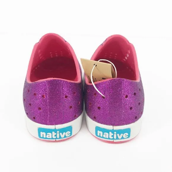 Native Kids Jefferson Shoes 13 Starfish Dazzle Bling Pink White Synthetic NIB