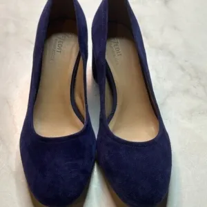 Naturalizer Blue Suede Heels with Block Heel
