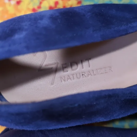 Naturalizer Blue Suede Heels with Block Heel