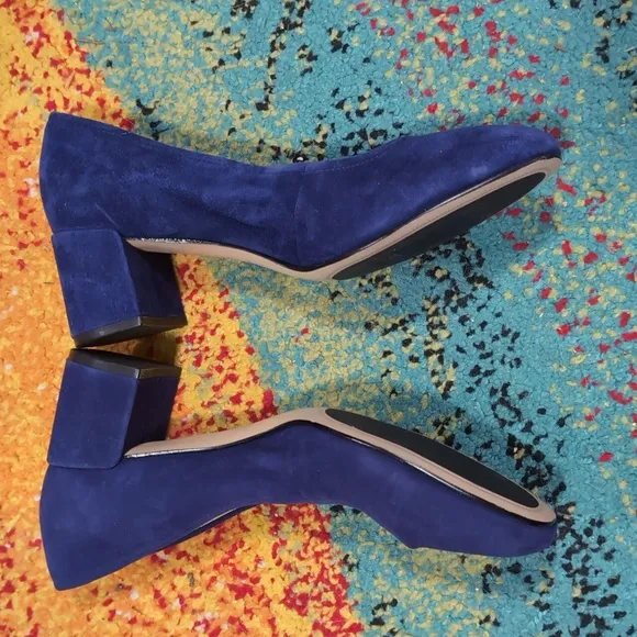 Naturalizer Blue Suede Heels with Block Heel