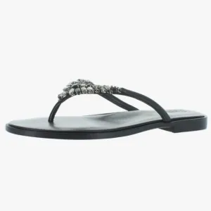NATURALIZER Fallon Rhinestone Embellished Flat Sandal - 9.5 Black