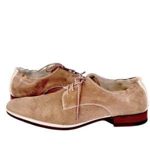N.D.C. Handmade Soft Touch Suede and Leather Tan and Cream Oxfords Size 42 (9)