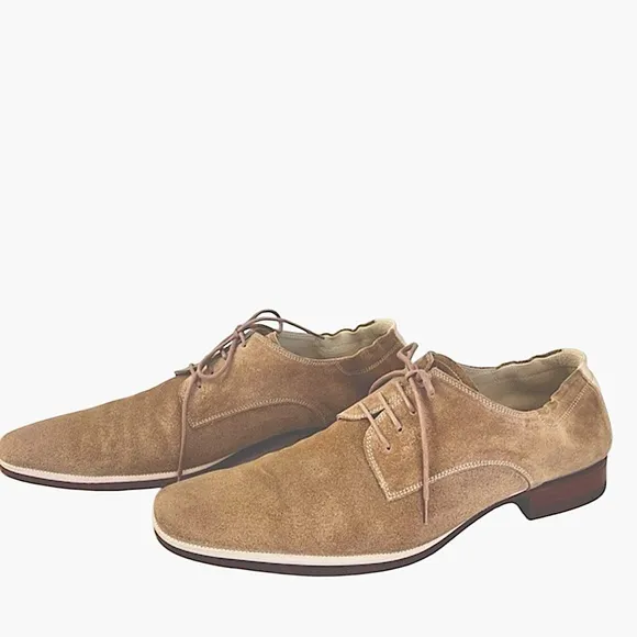 N.D.C. Handmade Soft Touch Suede and Leather Tan and Cream Oxfords Size 42 (9)