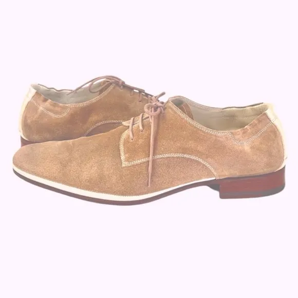 N.D.C. Handmade Soft Touch Suede and Leather Tan and Cream Oxfords Size 42 (9)