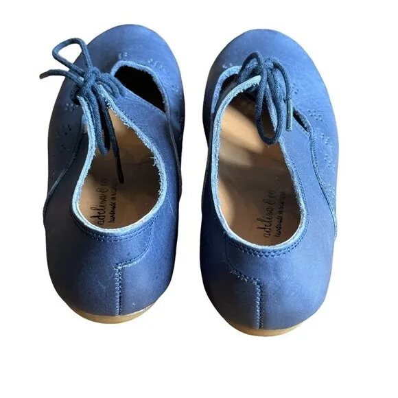 NEW Adelisa &amp; Co Navy Sol Oxford Flats Sz 32