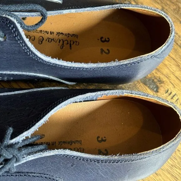 NEW Adelisa &amp; Co Navy Sol Oxford Flats Sz 32