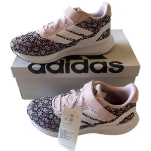 New Adidas Shoes Size 11 Kids Runfalcon 3.0 Pink and Black Floral Sneakers 🖤🩷🖤