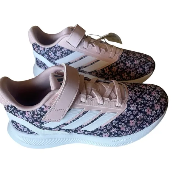 New Adidas Shoes Size 11 Kids Runfalcon 3.0 Pink and Black Floral Sneakers 🖤🩷🖤