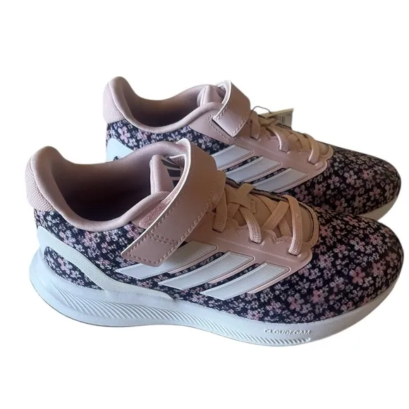 New Adidas Shoes Size 11 Kids Runfalcon 3.0 Pink and Black Floral Sneakers 🖤🩷🖤