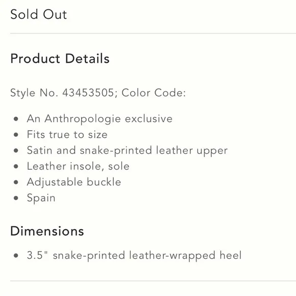 NEW Anthropologie Snake Print Heels