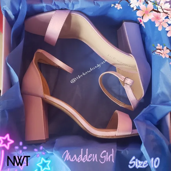 NEW ARRIVAL MADDEN ORCHID HEELS PURPLE PINK BLOCK HEEL SANDAL OPEN TOE 10