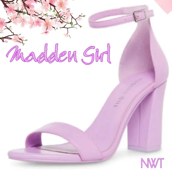 NEW ARRIVAL MADDEN ORCHID HEELS PURPLE PINK BLOCK HEEL SANDAL OPEN TOE 10