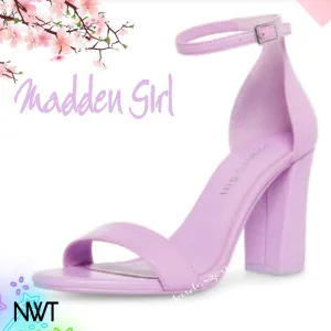 NEW ARRIVAL MADDEN ORCHID HEELS PURPLE PINK BLOCK HEEL SANDAL OPEN TOE 10