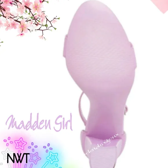 NEW ARRIVAL MADDEN ORCHID HEELS PURPLE PINK BLOCK HEEL SANDAL OPEN TOE 10