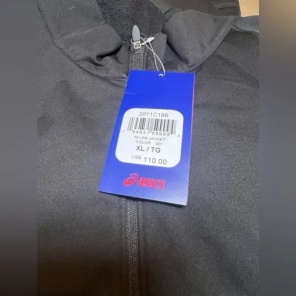 NEW ASICS MEN'S LAM JACKET BLACk SZ XL