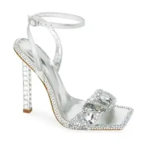 NEW AZALEA WANG DISCOBALL-SILVER STILETTO SANDAL