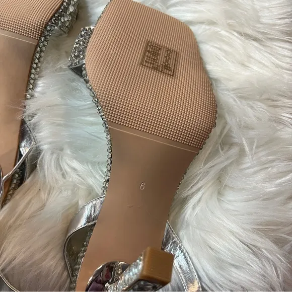 NEW AZALEA WANG DISCOBALL-SILVER STILETTO SANDAL