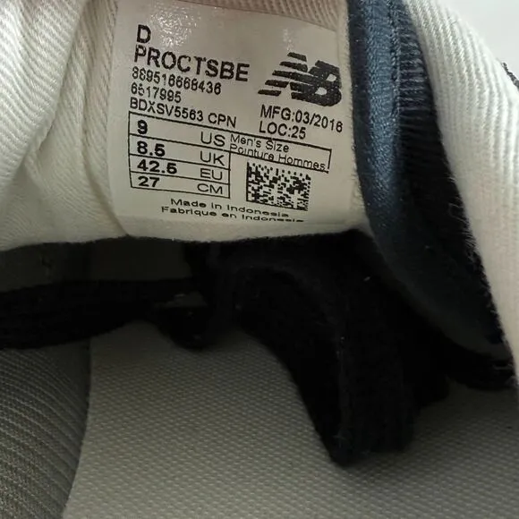 New Balance Proct Athletic Shoes Men's 9 Black White Lace-Up Low Top Sneakers