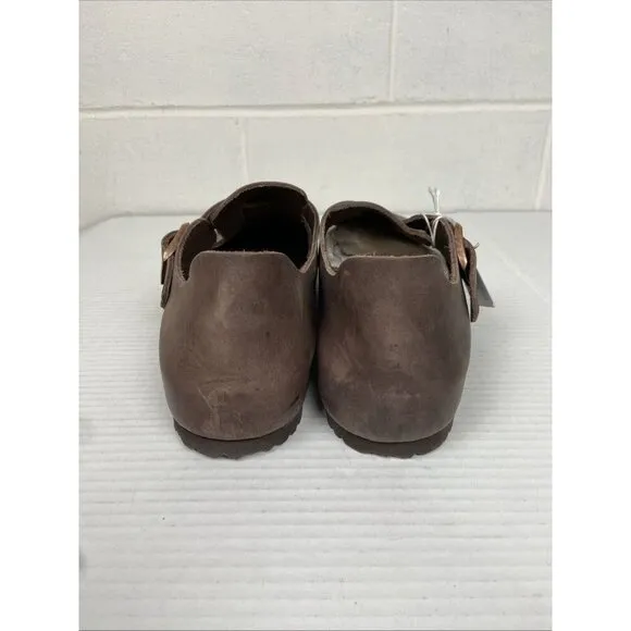 NEW Birkenstock Men's London BS Oiled‎ Leather Clogs Habana Regular Fit #166531