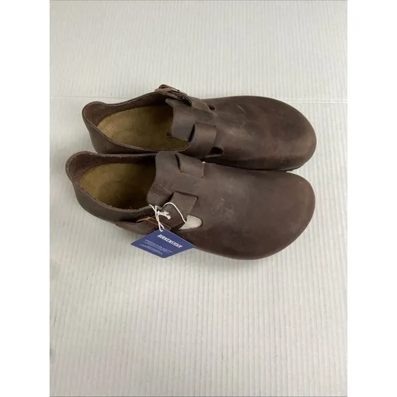 NEW Birkenstock Men's London BS Oiled‎ Leather Clogs Habana Regular Fit #166531