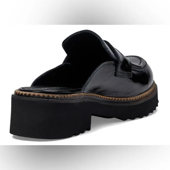 NEW Bueno Black Patent Amber Women's Open Back Clog