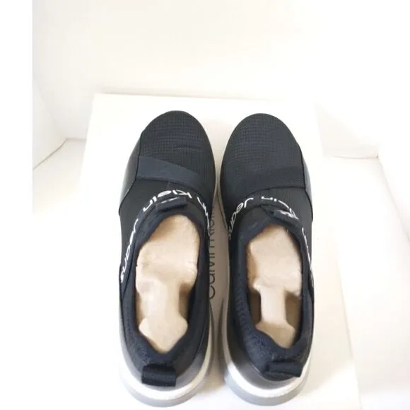 New! CALVIN KLEIN JEANS Women's Sadie Black Slip-on Sneakers Shoes Size 8