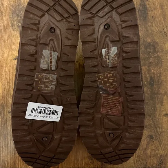 New Chunky Platform Slides-Brown-Size 8‎