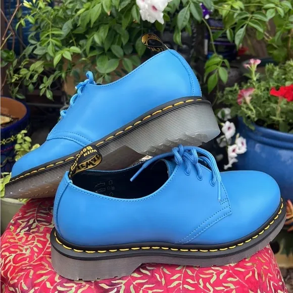 New Dr. Martens 1461 Blue Ice Translucent Sole Oxfords