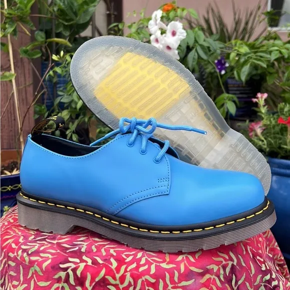 New Dr. Martens 1461 Blue Ice Translucent Sole Oxfords