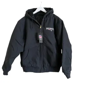 New England Patriots NFL Navy Coat Dakota Cotton Canvas Hooded Jacket Size L NWT