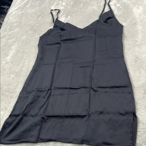 NEW Ettitude L 100% Bamboo Lyocell Black Slip Dress Nightie, Nightgown
