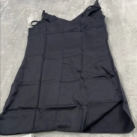 NEW Ettitude M 100% Bamboo Lyocell Black Slip Dress Nightie, Nightgown