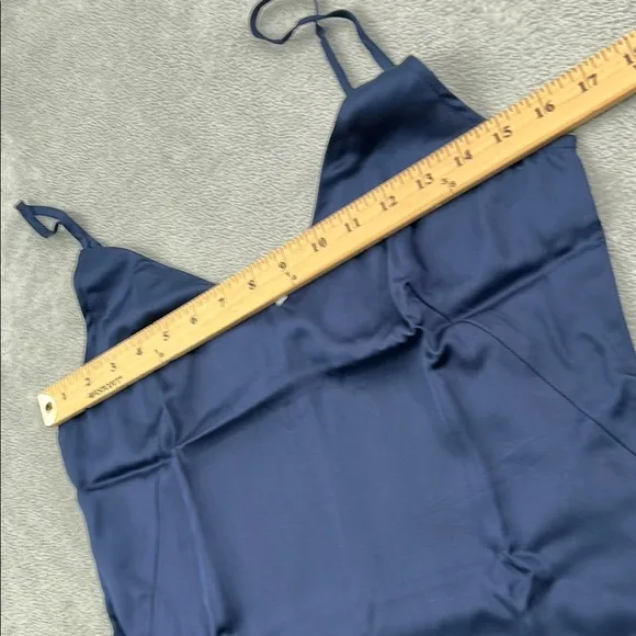 NEW Ettitude S 100% Bamboo Lyocell Navy Blue Slip Dress Nightie, Nightgown