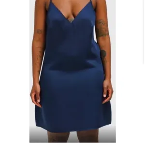 NEW Ettitude S 100% Bamboo Lyocell Navy Blue Slip Dress Nightie, Nightgown