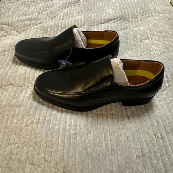 New Florsheim Midtown Moc Toe Slip-On Shoe in Black Size 10.5 3E  (A‎ 0250)