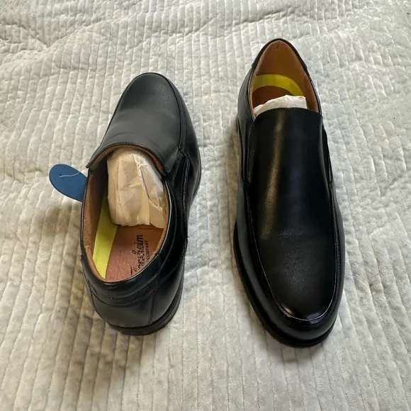 New Florsheim Midtown Moc Toe Slip-On Shoe in Black Size 10.5 3E  (A‎ 0250)