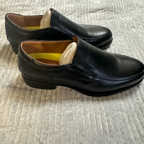 New Florsheim Midtown Moc Toe Slip-On Shoe in Black Size 10.5 3E  (A‎ 0250)