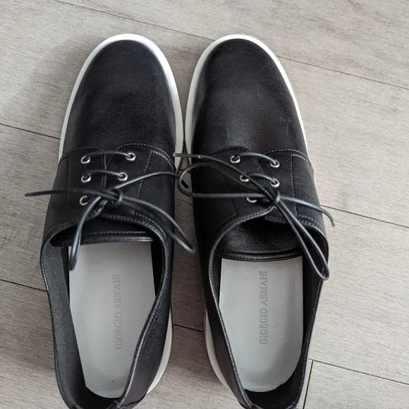 NEW Giorgio Armani Black leather Oxford size 37
