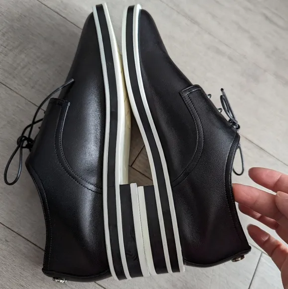 NEW Giorgio Armani Black leather Oxford size 37