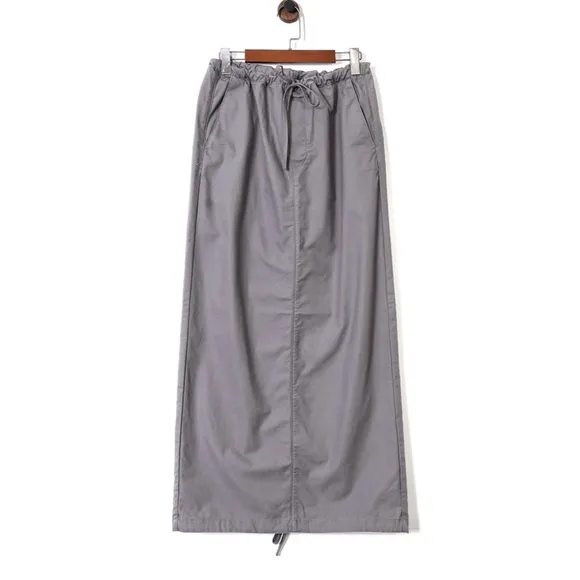 NEW Helsa Workwear Drawcord Maxi Skirt - Dark Grey