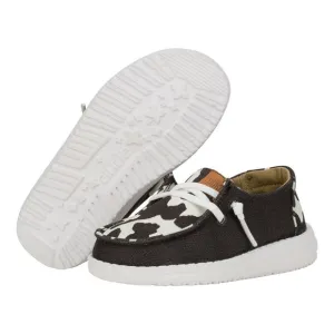NEW Hey Dude Wendy T Animal Black Cow Toddler