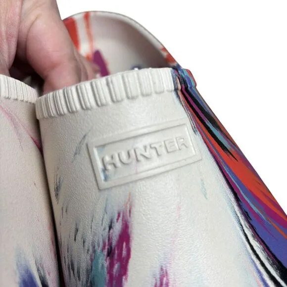 NEW Hunter White Marble In/Out Bloom Clogs US 12 EU 44 Slip-on Algae Foam Multi