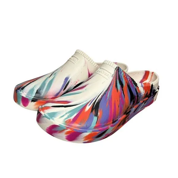 NEW Hunter White Marble In/Out Bloom Clogs US 12 EU 44 Slip-on Algae Foam Multi