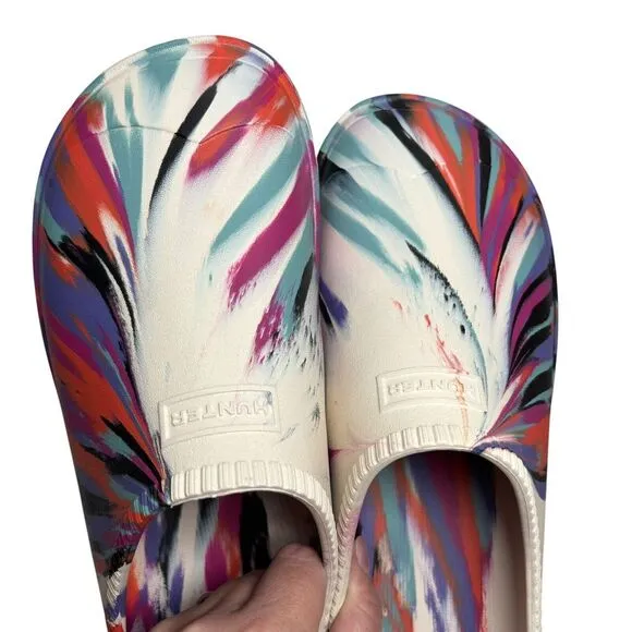 NEW Hunter White Marble In/Out Bloom Clogs US 12 EU 44 Slip-on Algae Foam Multi