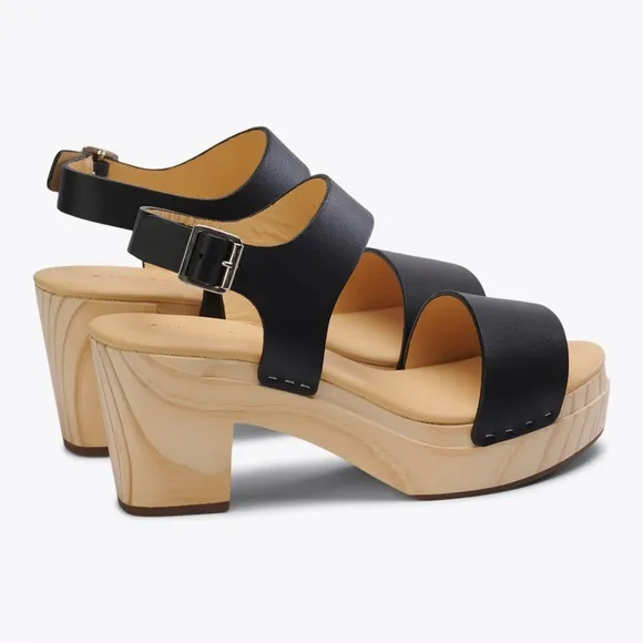 NEW IN BOX Nisolo All-Day Open Toe Clog in Black, Size 8