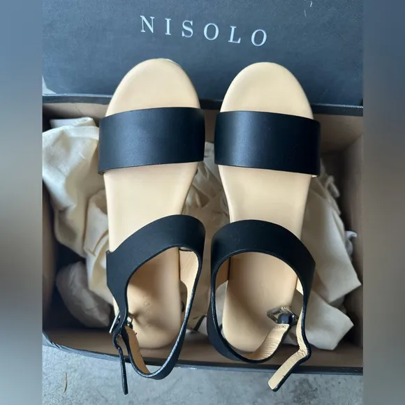 NEW IN BOX Nisolo All-Day Open Toe Clog in Black, Size 8