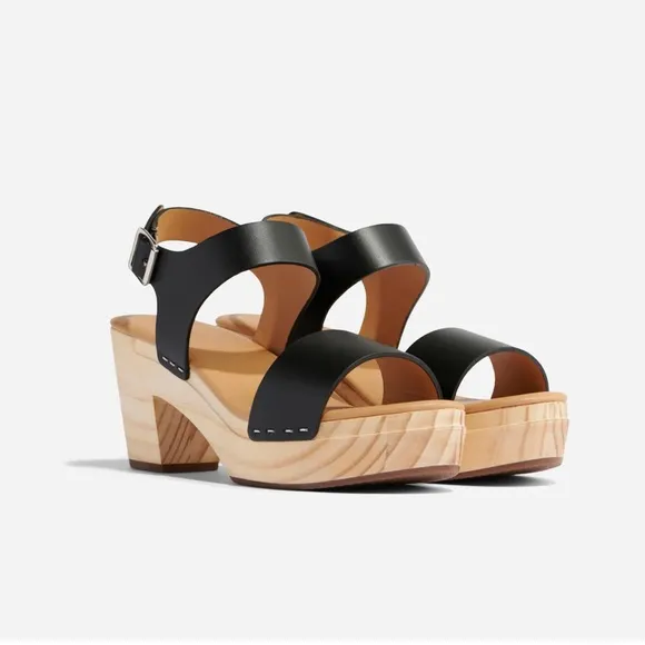 NEW IN BOX Nisolo All-Day Open Toe Clog in Black, Size 8