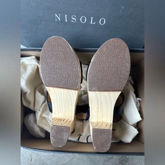 NEW IN BOX Nisolo All-Day Open Toe Clog in Black, Size 8