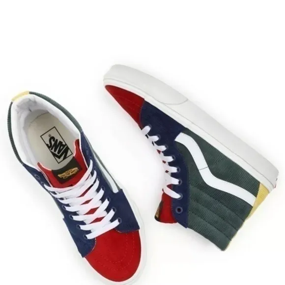 NEW IN BOX Vans (KRH94M) Mixed Corduroy Sk8-Hi Shoes -Multi Women’s Size 7