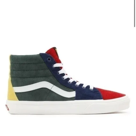 NEW IN BOX Vans (KRH94M) Mixed Corduroy Sk8-Hi Shoes -Multi Women’s Size 7